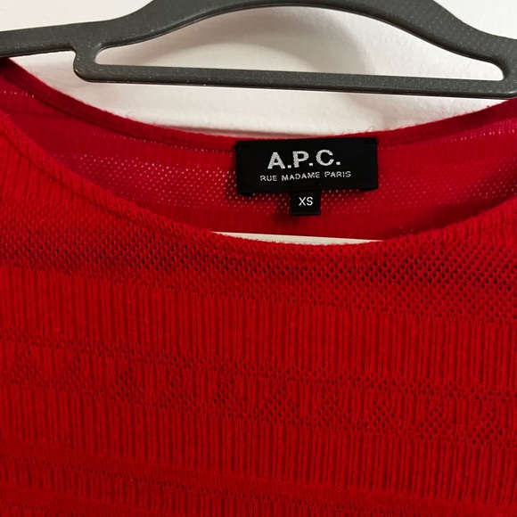 A.P.C. Red fine knit sweater, size, xs. Worn once - Picture 2 of 5